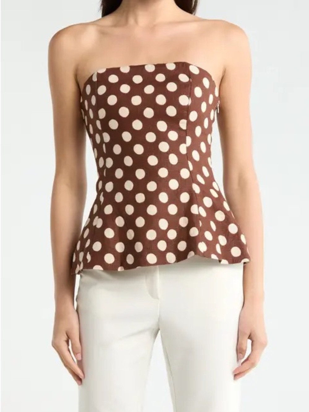 FAITHFULL THE BRAND Petro Polka Dot Brown Linen Set - Picture 2 of 5
